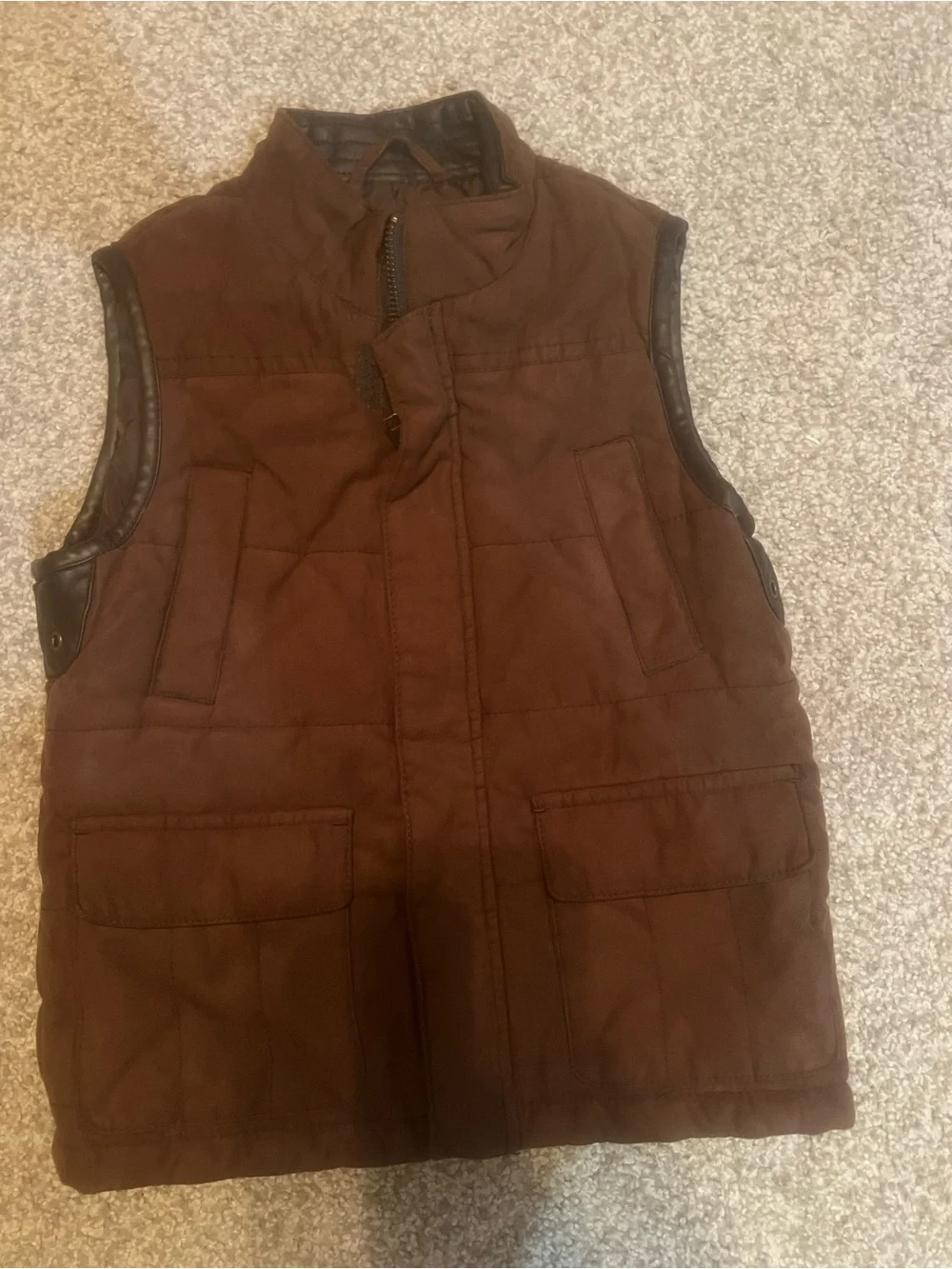 Boys class club Brown Quilted Puffer Vest